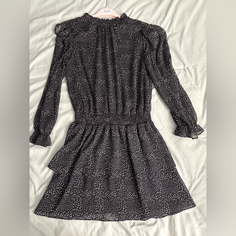 Express Black and White Long Sleeve Dress